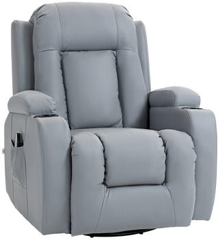 HomCom Relaxsessel mit Massage und Wippenfunktion 150° 85x104x94 cm hellgrau