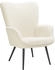 TecTake Skandinavischer Stil Hygge Ohrensessel Bouclé 76x72x100,5 cm creme/schwarz