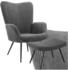 TecTake Hygge Breitcord 72x100,5x76 cm mit Hocker anthrazit/schwarz
