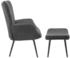 TecTake Hygge Breitcord 72x100,5x76 cm mit Hocker anthrazit/schwarz