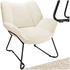 TecTake Kjeld Bouclé 73x72x81 cm creme-weiß