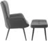 TecTake Hygge Feincord 72x100,5x76 cm mit Hocker anthrazit/schwarz