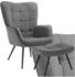 TecTake Hygge Feincord 72x100,5x76 cm mit Hocker anthrazit/schwarz