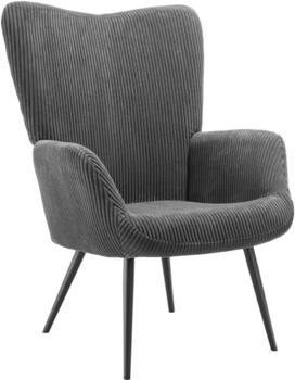 TecTake Skandinavischer Stil Hygge Ohrensessel Boucl&eacute; 76x72x100,5 cm anthrazit/schwarz