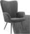TecTake Skandinavischer Stil Hygge Ohrensessel Bouclé 76x72x100,5 cm anthrazit/schwarz