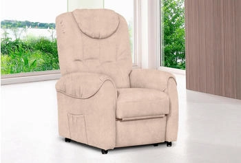 sit&more TV-Sessel 75x110x92cm manuell verstellbar Luxus-Microfaser ALTARA NUBUCK creme