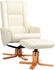 HomCom Relaxsessel mit Hocker 84x102x71 cm cremeweiß