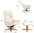 HomCom Relaxsessel mit Hocker 84x102x71 cm cremeweiß