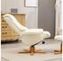 HomCom Relaxsessel mit Hocker 84x102x71 cm cremeweiß