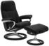 Stressless Consul Signature M mit Hocker Leder 82x102x72 cm schwarz