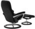 Stressless Consul Signature M mit Hocker Leder 82x102x72 cm schwarz