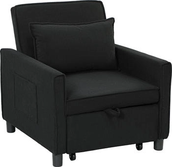 HomCom 3-in-1 Schlafsessel Kunststoff 84x81x74 cm schwarz
