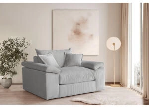 Home Affaire Soft&Cosy xL-Sessel Cord 151x93x123cm hellgrau