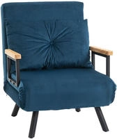 HOMCOM Schlafsessel, Einzelsofa mit Bettfunktion, Relaxsessel mit R&uuml;ckenkissen...