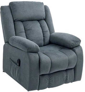 HomCom Fernsehsessel mit Aufstehhilfe 92x105x94 cm Samt grau