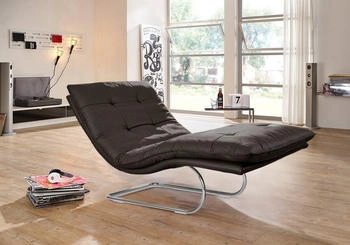 Willi Schillig Relaxliege daily dreams,Waffelkissen-Optik Freischwingergestell braun Z59 95x91x170 cm