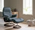 Stressless Relaxsessel Sunrise mit Signature Base, M, Gestell Braun, atlantic blue BATICK