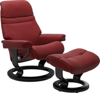 Stressless Relaxsessel Sunrise (Set mit Hocker) mit Classic Base, M, Schwarz cherry PALOMA Stressless Relaxsessel Sunrise (Set mit Hocker) mit Classic Base, M, Schwarz cherry PALOMA