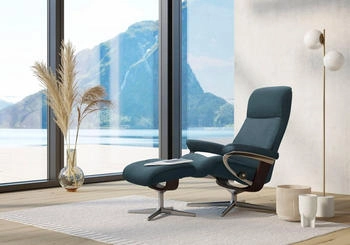Stressless Relaxsessel View, mit Cross Base, S, M & L Holzakzent braun petrol Q2 FARON, 78x108x78 cm Stressless Relaxsessel View, mit Cross Base, S, M & L Holzakzent braun petrol Q2 FARON, 78x108x78 cm
