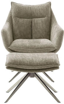 MCA Furniture Loungesessel PARKER Drehstuhl Armlehnen (Set, 2-St) 360° Nivellierung, capuccino/ silber/capuccino