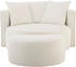 LeGer Home Gercke XXL-sessel Isalie, Rundmit Hocker LeseSessel Loveseat, Big-sessel (Set) trendige Stoffe, 3 Zierkissen Creme