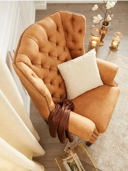 Home Affaire Bedford Ohrensessel Chesterfield, aufwendiger Knopfheftung/geschwungenen Armlehnen, cognac