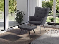 byLIVING Sessel "Uta" 1 Stk. tlg. wahlweise mit oder ohne Hocker, in Cord, Samt...