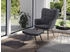 byLIVING Uta (1-St) mit/ohne Hocker,Cord, Samt/Webstoff, dunkelgrau/dunkelgrau