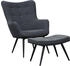 byLIVING Uta (1-St) mit/ohne Hocker,Cord, Samt/Webstoff, dunkelgrau/dunkelgrau