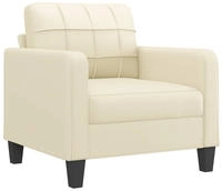vidaXL Sessel Creme 60 cm Kunstleder