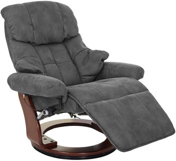 Robas Lund Relaxsessel Windsor 2 90x160x105 cm dunkelgrau/Walnuss-Optik