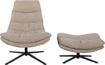 Duo Collection Relaxsessel Porto, 360&deg; doppelte Polsterung, Hocker sand/sand/sand