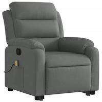vidaXL Massagesessel mit Aufstehhilfe Dunkelgrau Stoff