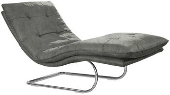 Willi Schillig Relaxliege daily dreams,Waffelkissen-Optik Freischwingergestell, grey S37, 75x110x170 cm
