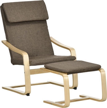 HomCom Relaxsessel mit Fu&szlig;hocker 67 x 72 x 100 cm (833-814) braun