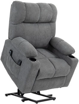 HomCom Fernsehsessel mit Aufstehhilfe 144 x 91 x 88 cm (713-152) grau