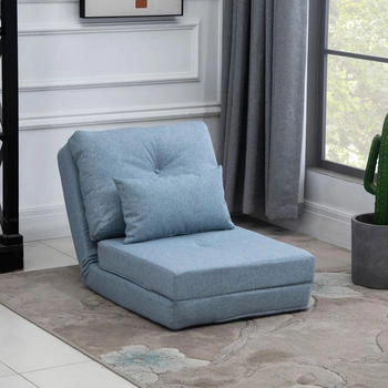 HomCom Bodensessel 2-in-1 Klappbett mit (833-965) himmelblau