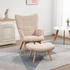 HomCom Ohrensessel mit Hocker Relaxsessel (839-455) beige