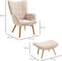 HomCom Ohrensessel mit Hocker Relaxsessel (839-455) beige