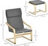 HomCom Relaxsessel mit Fußhocker Ohrensessel mit Armlehne und Leinenbezug (833-814) grau