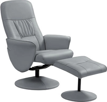 HomCom Relaxsessel mit Hocker (833-694) hellgrau
