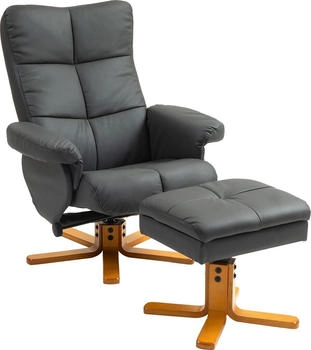 HomCom Relaxsessel mit Hocker (833-359) dunkelgrau