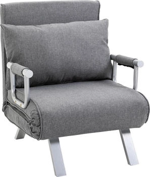 HomCom Schlafsofa Schlafcouch mit Verstellbarer Rückenlehne (833-040) grau