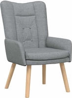 vidaXL Sessel Hellgrau 63 x 67 x 94 cm Stoff und Sperrholz