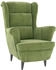 vidaXL Ohrensessel mit Hocker Hellgrün Samt 78x90x96 (3115934)