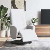 vidaXL Relaxsessel mit Fu&szlig;teil Wei&szlig; Kunstleder