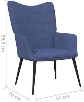 vidaXL Relaxsessel mit Hocker Blau Stoff 61x70x96 (327956)