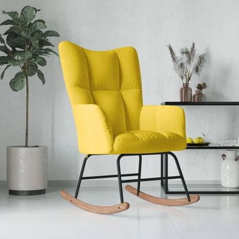 vidaXL Schaukelstuhl Samt Senfgelb 61x78x98 cm (328146)