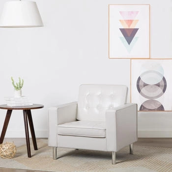 vidaXL Sessel Weiß Kunstleder 75x70x75 cm (247019)