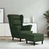 vidaXL Ohrensessel mit Hocker Dunkelgrün Samt 78x90x96 (3115933)